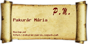 Pakurár Mária névjegykártya