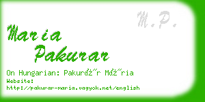 maria pakurar business card